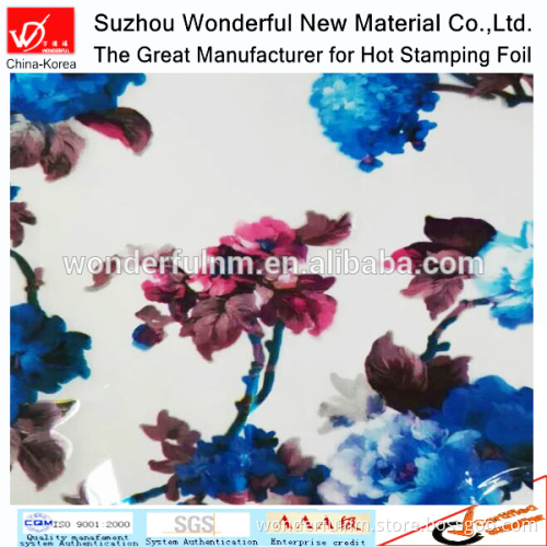 Transparent flower design heat transfer hot stamping foil for fabric